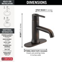Delta 559LF-RBMPU Trinsic Single Hole Single Handle-4" Plate/Metal Pop-Up 