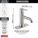 Delta 559LF-SSMPU Trinsic Single Hole Single Handle-4" Plate/Metal Pop-Up 
