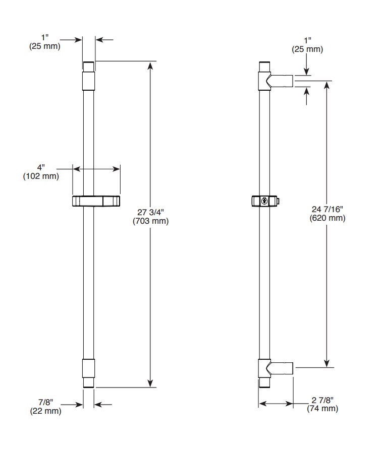 Delta 56361-SS Adjustable Slide Bar 24" 