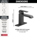 Delta 567LF-BLLPU Ara Single Hole Single Handle Less Pop Up 
