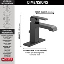 Delta 567LF-BLMPU Ara Single Hole Single Handle-4"Plate/Metal Pop-Up 