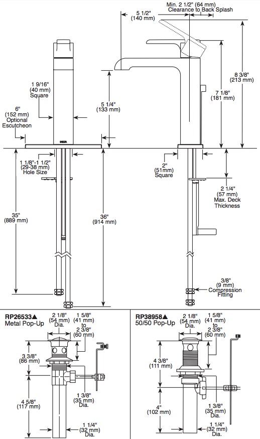 Delta 567LF-HGM-MPU Ara Single Handle Lavatory .5 Gpm 