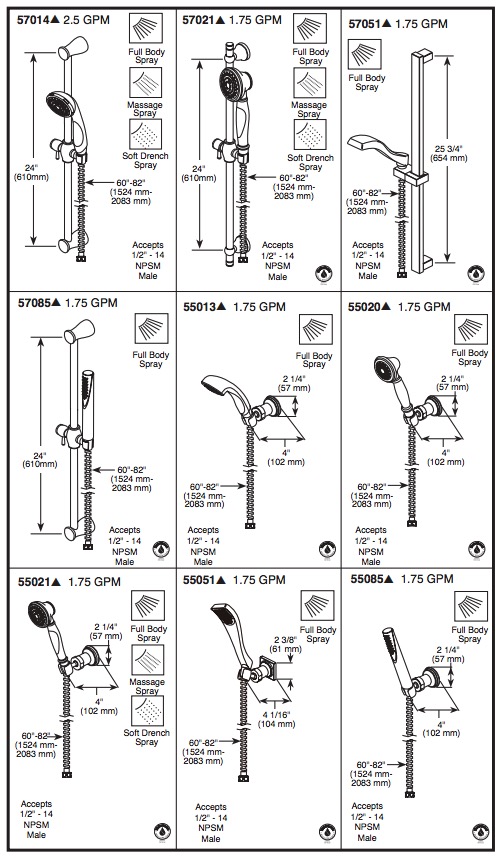 Delta 57014-RB Slide Bar Handshower 