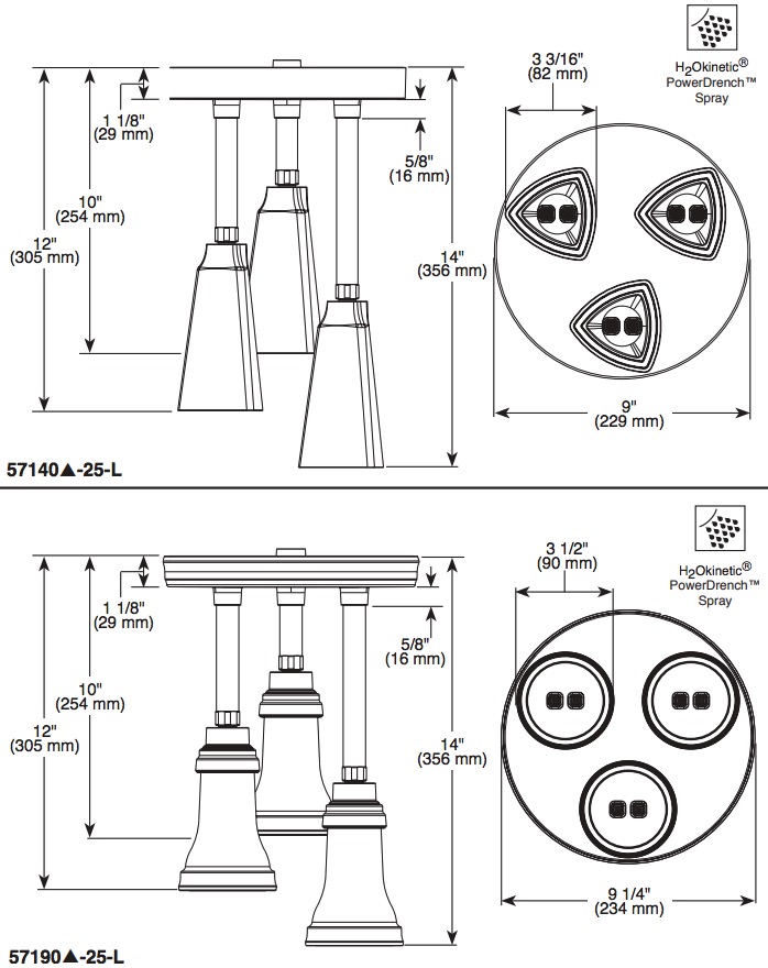 Delta 57140-CZ25-L Led Pendant Raincan Single-Setting H2Okinetic 