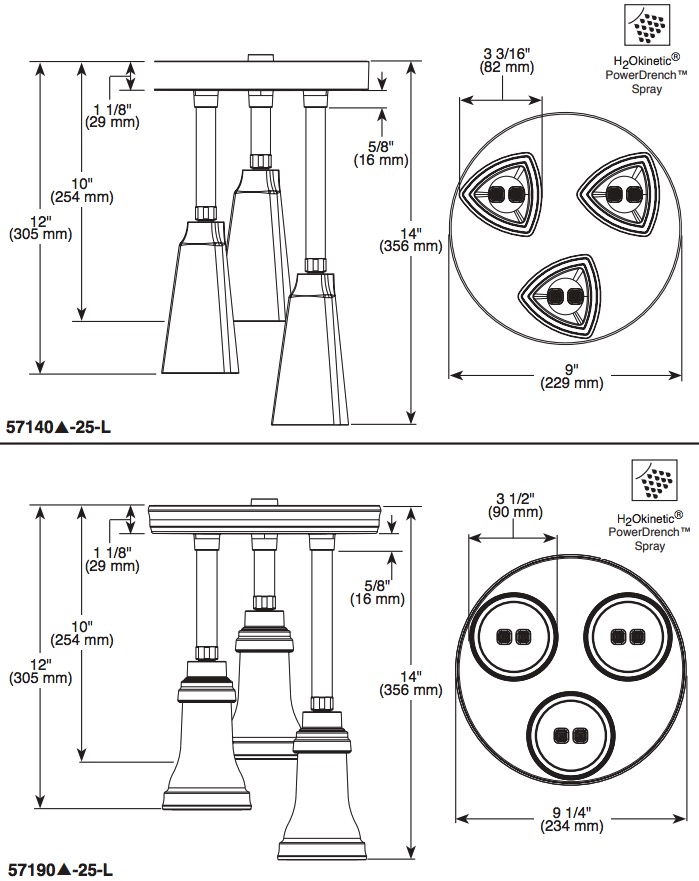 Delta 57140-PN25-L Led Pendant Raincan Single-Setting H2Okinetic 