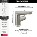 Delta 572-SS-PR-MPU-DST Single Handle Bathroom Faucet