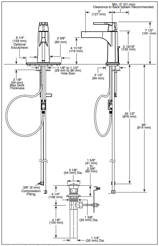 Delta 574-BLLPU-DST Zura Single Hole Single Handle-4" Plate/Metal Pop-Up Lpu 