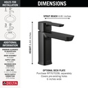 Delta 581LF-BLGPM-PP Kami Single Handle Project Pack Faucet- Low Flow 