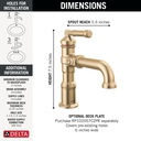 Delta 584-CZ-PR-DST Single Handle Bathroom Faucet