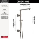 Delta 58410-SS-PR Shower Column 18" Angular
