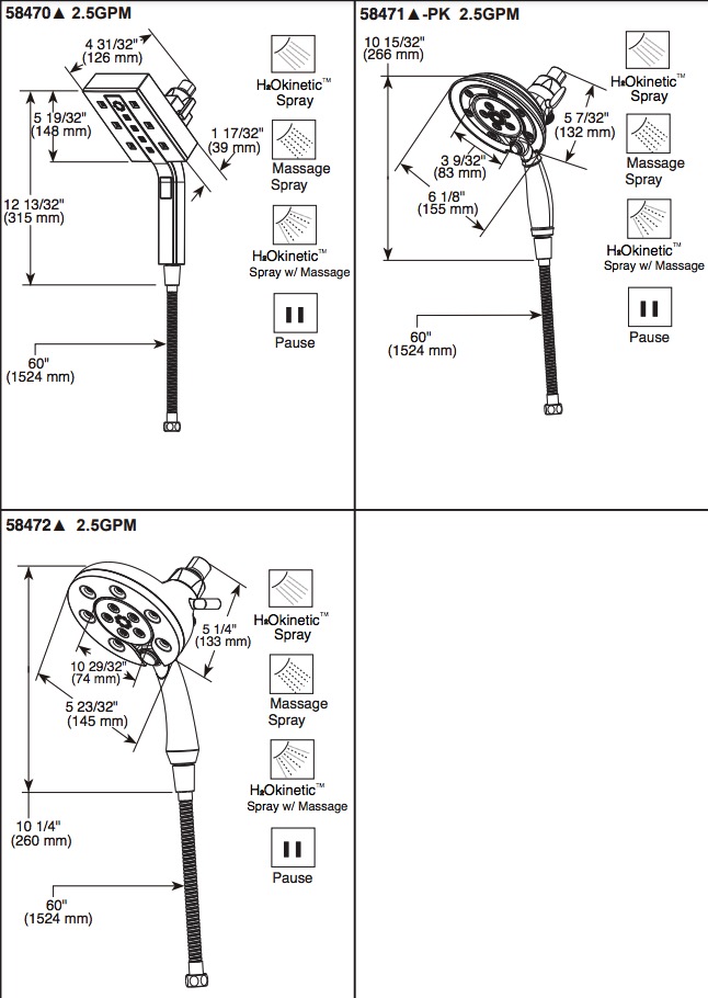 Delta 58472-PR In2Ition(R) Two-In-One Shower Arm Mounted Shower