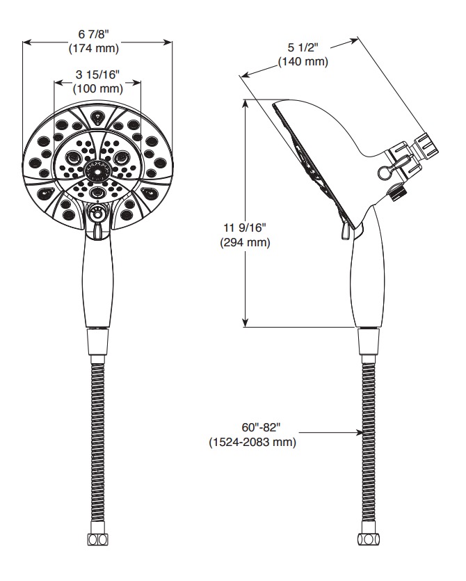 Delta 58480-PR-PK H2O In2Ition Hssh 1.75 Gpm 5-Setting