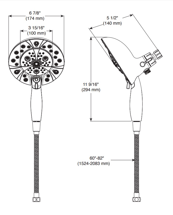 Delta 58480-SS-PR-PK H2O In2Ition Hssh 1.75 Gpm 5-Setting