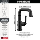 Delta 584SH-BL-DST Single Handle Bathroom Faucet