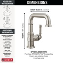 Delta 584SH-SS-PR-DST Single Handle Bathroom Faucet