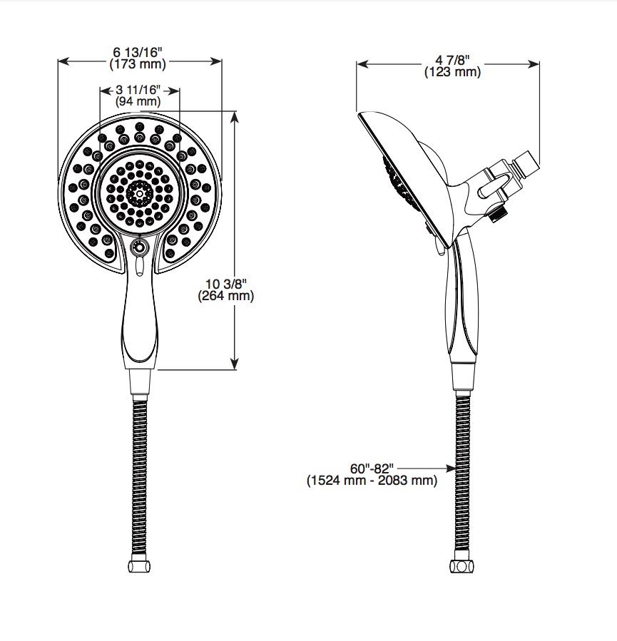 Delta 58569-SS-PR-PK In2Ition 5-Setting Two-In-One Shower