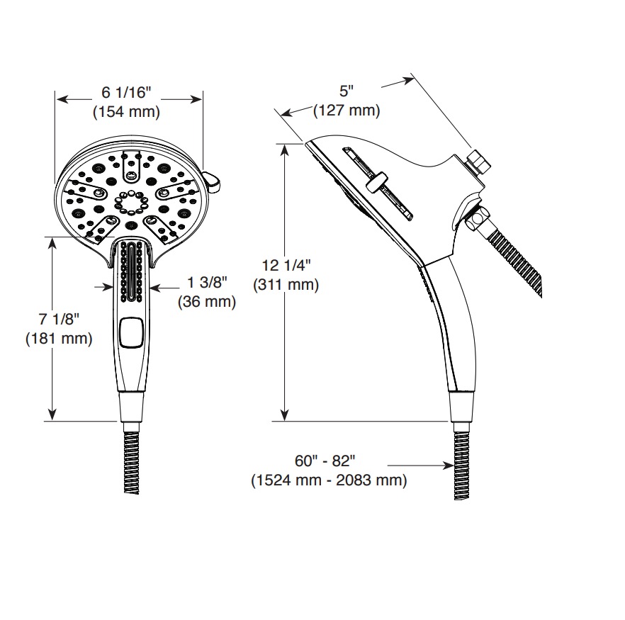 Delta 58620-CZ-PR-PK In2Ition H2Okinetic 5-Settin G Two-In-One Shower