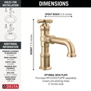 Delta 587-CZ-PR-DST Single Handle Bathroom Faucet
