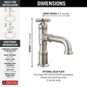 Delta 587-SS-PR-DST Single Handle Bathroom Faucet