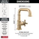 Delta 587SH-CZ-PR-DST Single Handle Bathroom Faucet