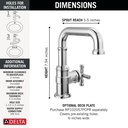 Delta 587SH-PR-DST Single Handle Bathroom Faucet