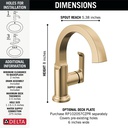 Delta 588SH-CZ-PR-DST Tetra Single Handle Bathroom Faucet