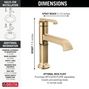Delta 589-CZ-PR-DST Tetra Single Handle Bathroom Faucet
