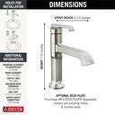 Delta 589-SS-PR-LPU-DST Tetra Single Handle Bathroom Faucet