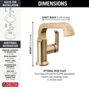 Delta 589SH-CZ-PR-DST Tetra Single Handle Bathroom Faucet Champagne Bronze