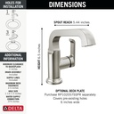 Delta 589SH-SS-PR-DST Tetra Single Handle Bathroom Faucet