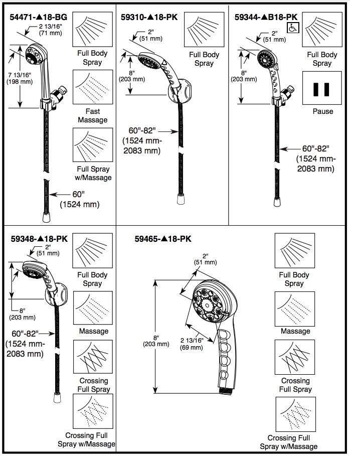 Delta 59344-B18-PK Shower Mount Handshower 
