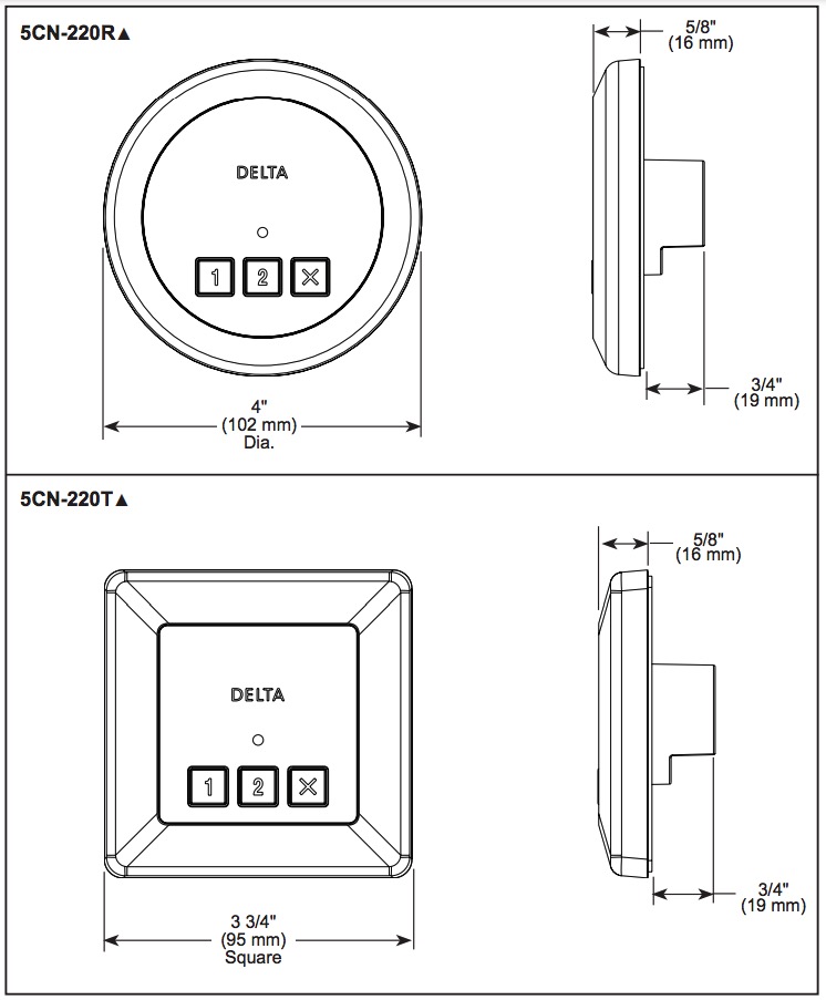 Delta 5CN-220T-PR Steamscape Transitional Exterior Control Chrome