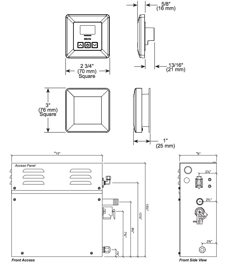 Delta 5P-EST04-BL Simplesteam Kit 4Kw0V