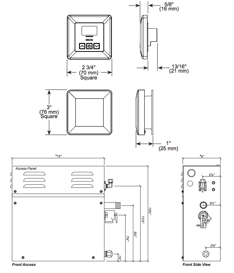 Delta 5P-EST06-BL Simplesteam Kit 6Kw0V