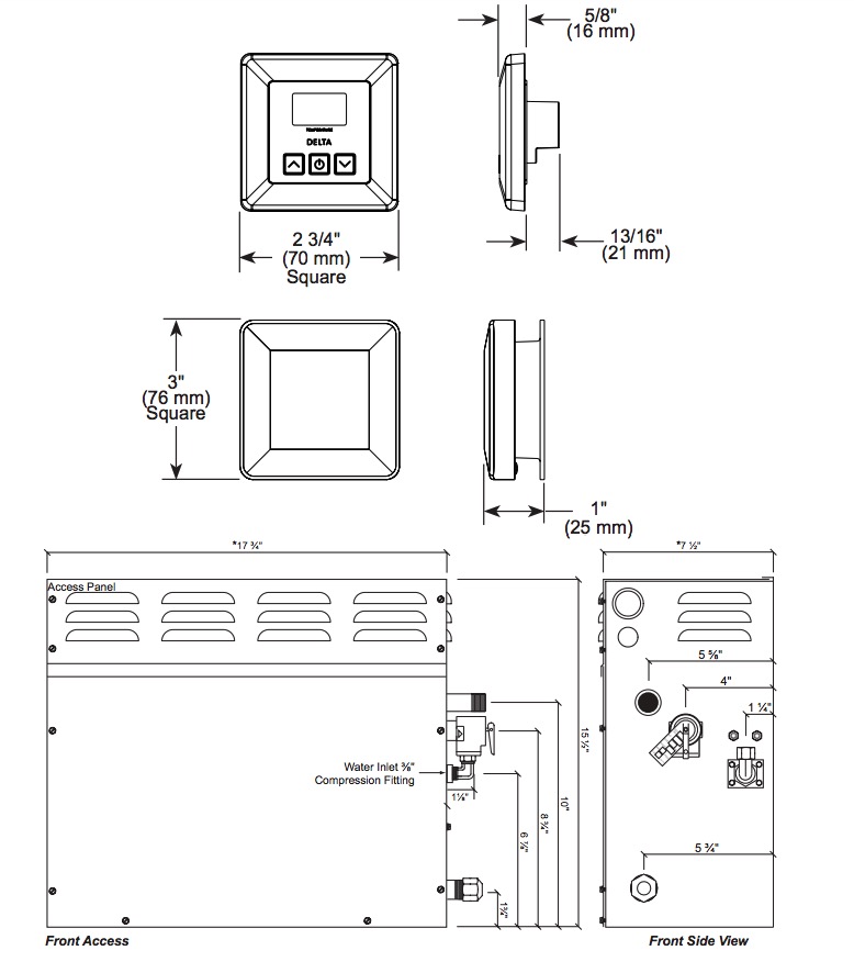 Delta 5P-EST12-BL Simplesteam Kit 12Kw40V