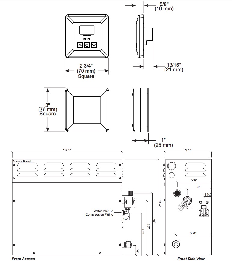 Delta 5P-EST12-PR Simplesteam Kit 12Kw40V