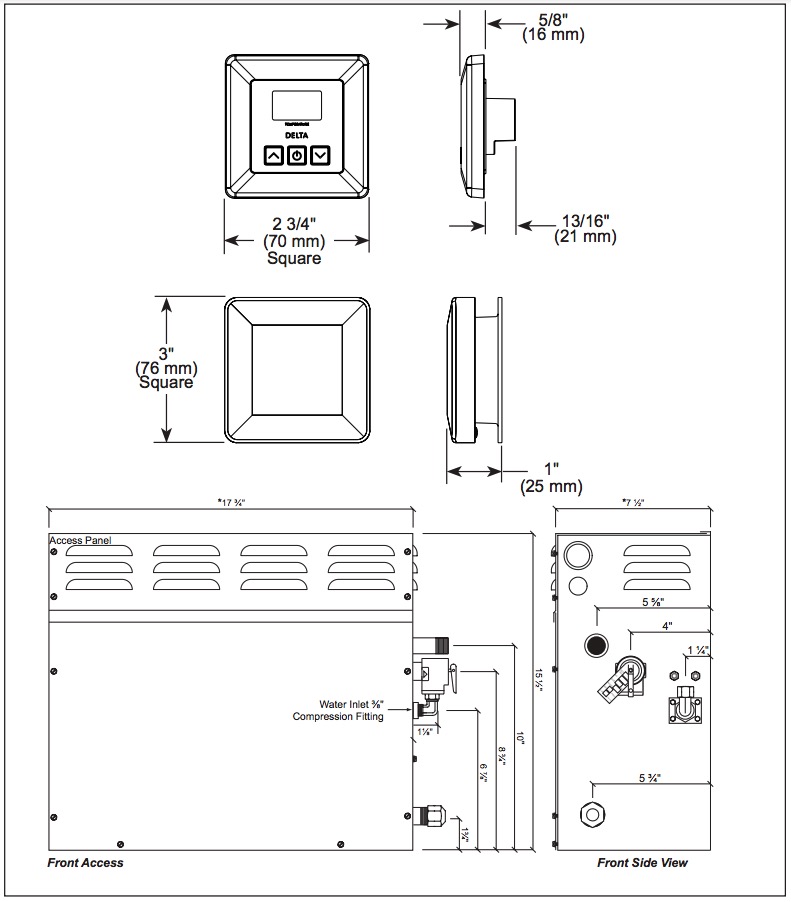 Delta 5P-EST12-SS-PR Simplesteam Kit 12Kw40V