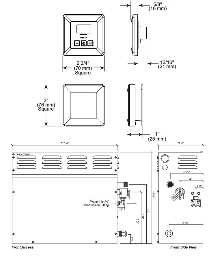 Delta 5P-EST15-BL Simplesteam Kit 15Kw40V