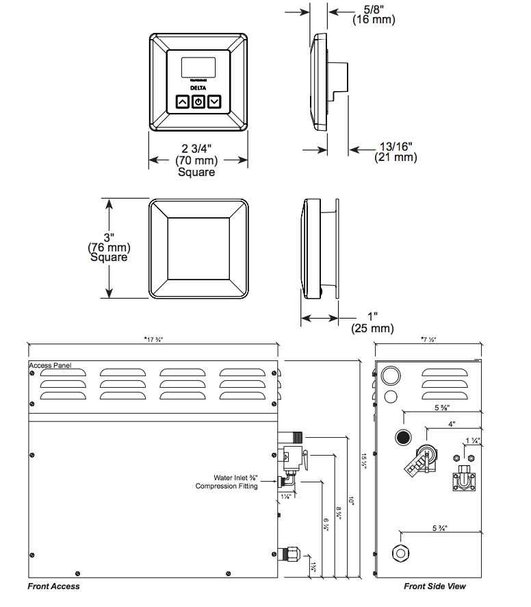 Delta 5P-EST15-PR Simplesteam Kit 15Kw40V