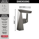 Delta 643-KS-PR-DST Mid-Height Single Handle Faucet