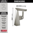 Delta 643-SS-PR-DST Mid-Height Single Handle Faucet