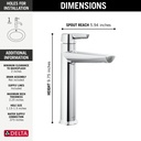 Delta 671-PR-DST Single Handle Mid-Height Bathroom Faucet