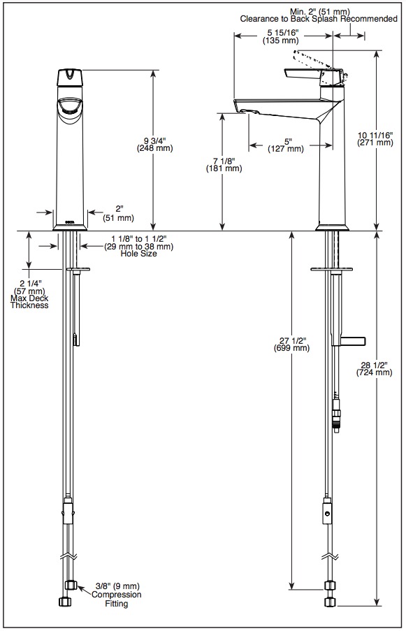 Delta 671-PR-DST Single Handle Mid-Height Bathroom Faucet