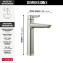 Delta 671-SS-PR-DST Single Handle Mid-Height Bathroom Faucet