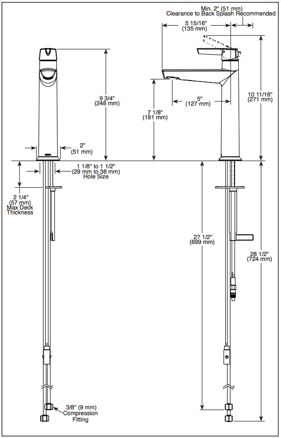 Delta 671-SS-PR-DST Single Handle Mid-Height Bathroom Faucet