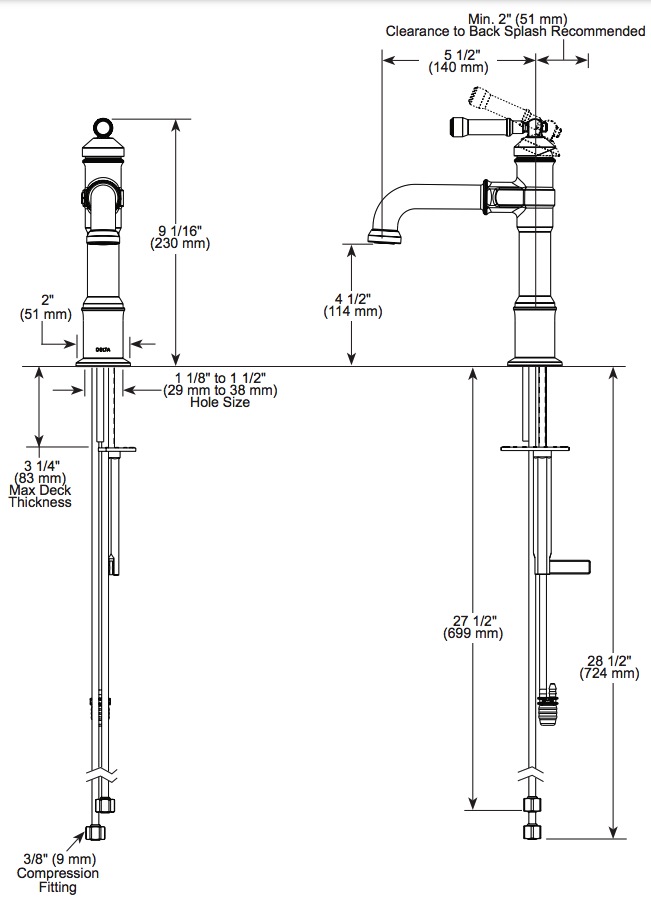 Delta 684-CZ-PR-DST Single Handle Bathroom Faucet