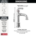 Delta 684-PR-DST Single Handle Bathroom Faucet