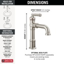 Delta 684-SS-PR-DST Single Handle Bathroom Faucet