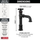 Delta 687-BL-DST Single Handle Bathroom Faucet