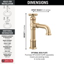 Delta 687-CZ-PR-DST Single Handle Bathroom Faucet